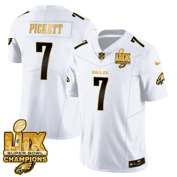 Men's Philadelphia Eagles Super Bowl LIX Champions Gold Vapor Limited Jersey - All Stitched - Image 9