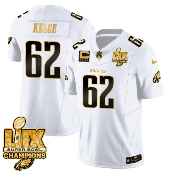 Men's Philadelphia Eagles Super Bowl LIX Champions Gold Vapor Limited Jersey - All Stitched - Image 11