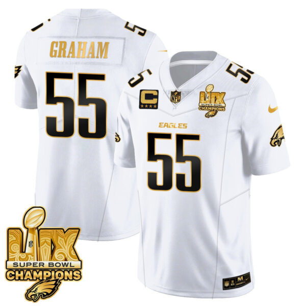 Men's Philadelphia Eagles Super Bowl LIX Champions Gold Vapor Limited Jersey - All Stitched - Image 14