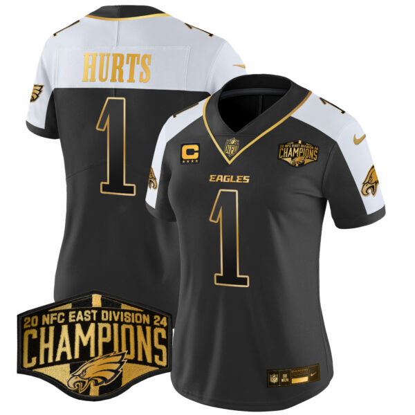 Women's Philadelphia Eagles 2024 NFC East Division Champions Gold Vapor Limited Jersey - All Stitched - Image 3