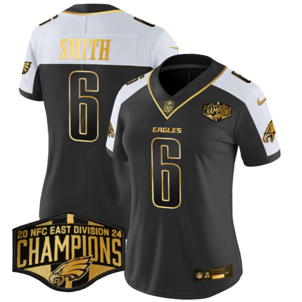 Women's Philadelphia Eagles 2024 NFC East Division Champions Gold Vapor Limited Jersey - All Stitched - Image 5