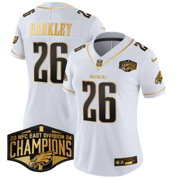 Women's Philadelphia Eagles 2024 NFC East Division Champions Gold Vapor Limited Jersey - All Stitched - Image 9