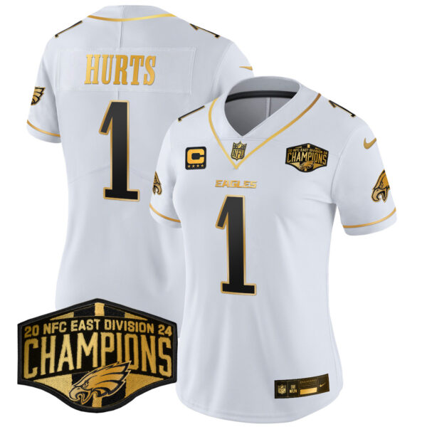 Women's Philadelphia Eagles 2024 NFC East Division Champions Gold Vapor Limited Jersey - All Stitched - Image 11