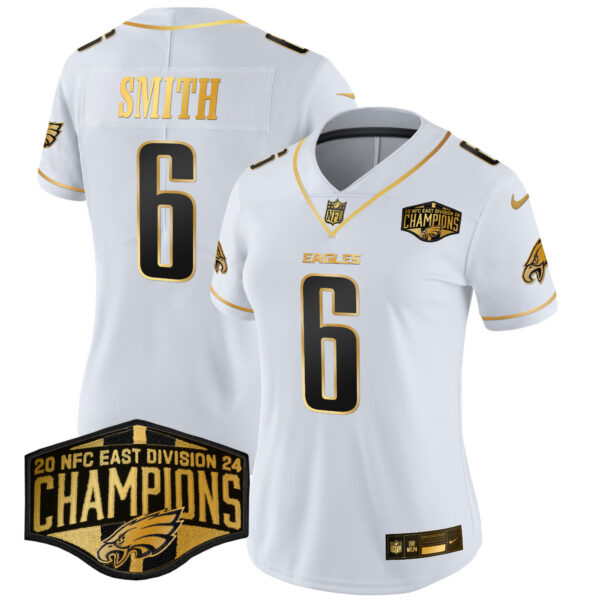 Women's Philadelphia Eagles 2024 NFC East Division Champions Gold Vapor Limited Jersey - All Stitched - Image 13
