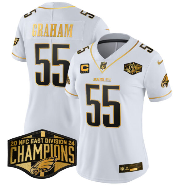 Women's Philadelphia Eagles 2024 NFC East Division Champions Gold Vapor Limited Jersey - All Stitched - Image 15