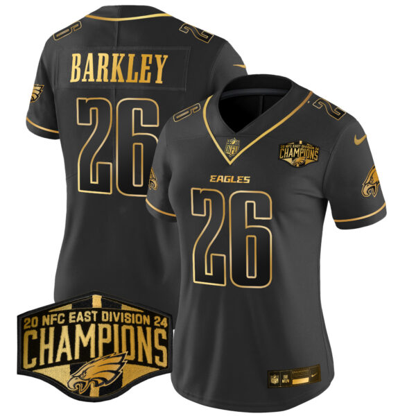 Women's Philadelphia Eagles 2024 NFC East Division Champions Gold Vapor Limited Jersey - All Stitched - Image 17