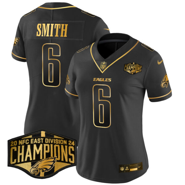 Women's Philadelphia Eagles 2024 NFC East Division Champions Gold Vapor Limited Jersey - All Stitched - Image 21