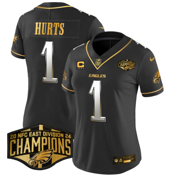 Women's Philadelphia Eagles 2024 NFC East Division Champions Gold Vapor Limited Jersey - All Stitched - Image 27