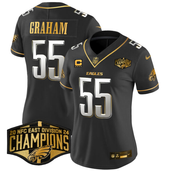 Women's Philadelphia Eagles 2024 NFC East Division Champions Gold Vapor Limited Jersey - All Stitched - Image 31
