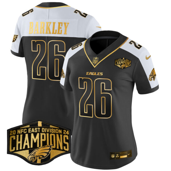 Women's Philadelphia Eagles 2024 NFC East Division Champions Gold Vapor Limited Jersey - All Stitched