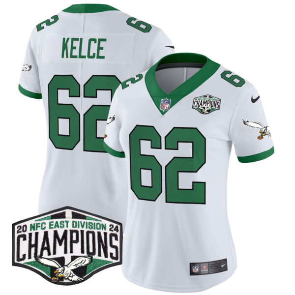 Women's Philadelphia Eagles Kelly Green 2024 NFC East Division Champions Vapor Limited Jersey - All Stitched - Image 4