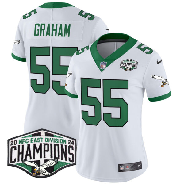 Women's Philadelphia Eagles Kelly Green 2024 NFC East Division Champions Vapor Limited Jersey - All Stitched - Image 7