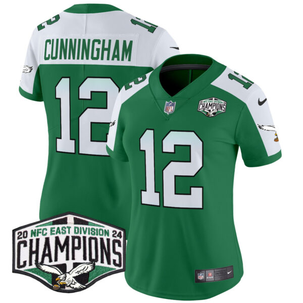 Women's Philadelphia Eagles Kelly Green 2024 NFC East Division Champions Vapor Limited Jersey - All Stitched - Image 24