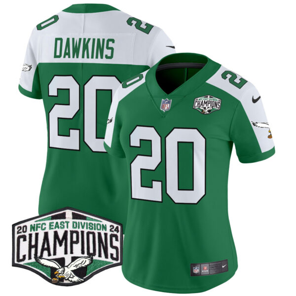 Women's Philadelphia Eagles Kelly Green 2024 NFC East Division Champions Vapor Limited Jersey - All Stitched - Image 26
