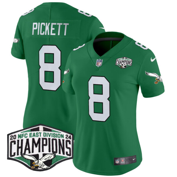 Women's Philadelphia Eagles Kelly Green 2024 NFC East Division Champions Vapor Limited Jersey - All Stitched - Image 29
