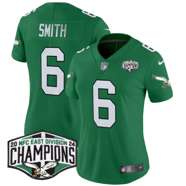 Women's Philadelphia Eagles Kelly Green 2024 NFC East Division Champions Vapor Limited Jersey - All Stitched - Image 32
