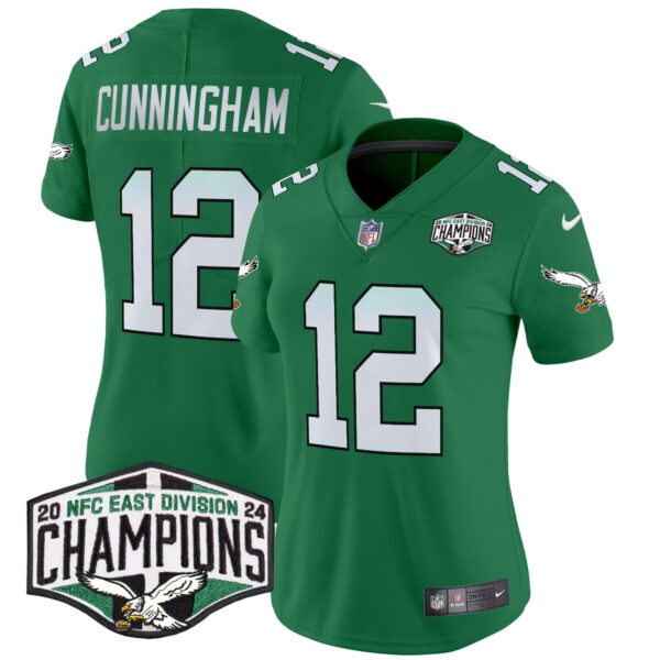 Women's Philadelphia Eagles Kelly Green 2024 NFC East Division Champions Vapor Limited Jersey - All Stitched - Image 33