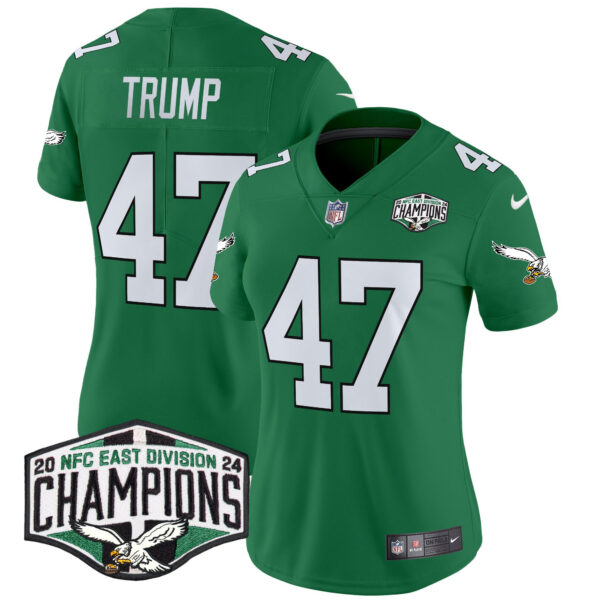 Women's Philadelphia Eagles Kelly Green 2024 NFC East Division Champions Vapor Limited Jersey - All Stitched - Image 36