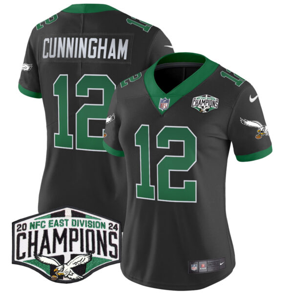 Women's Philadelphia Eagles Kelly Green 2024 NFC East Division Champions Vapor Limited Jersey - All Stitched - Image 42