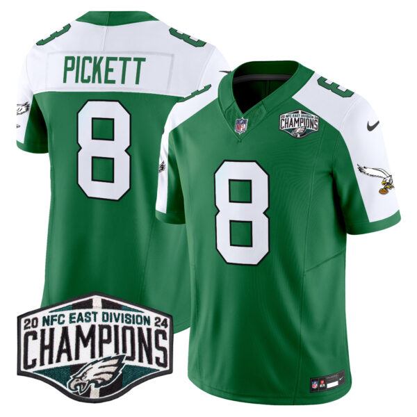 Men's Philadelphia Eagles Kelly Green 2024 NFC East Division Champions Vapor Limited Jersey V2 - All Stitched - Image 20