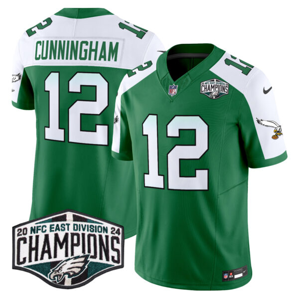 Men's Philadelphia Eagles Kelly Green 2024 NFC East Division Champions Vapor Limited Jersey V2 - All Stitched - Image 24