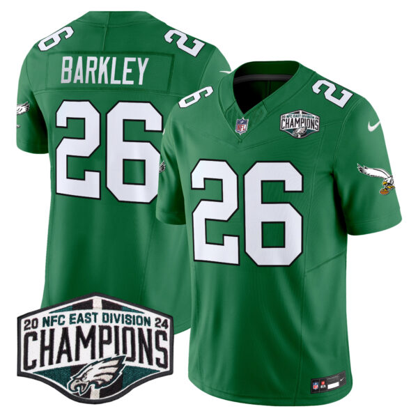 Men's Philadelphia Eagles Kelly Green 2024 NFC East Division Champions Vapor Limited Jersey V2 - All Stitched - Image 28