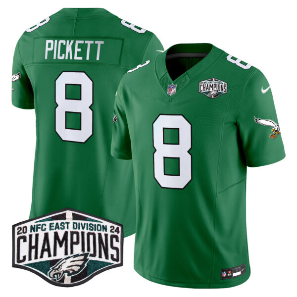Men's Philadelphia Eagles Kelly Green 2024 NFC East Division Champions Vapor Limited Jersey V2 - All Stitched - Image 29