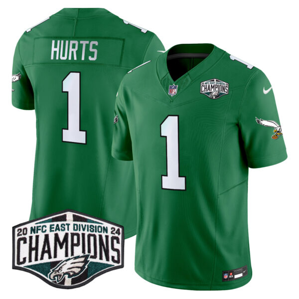 Men's Philadelphia Eagles Kelly Green 2024 NFC East Division Champions Vapor Limited Jersey V2 - All Stitched - Image 30