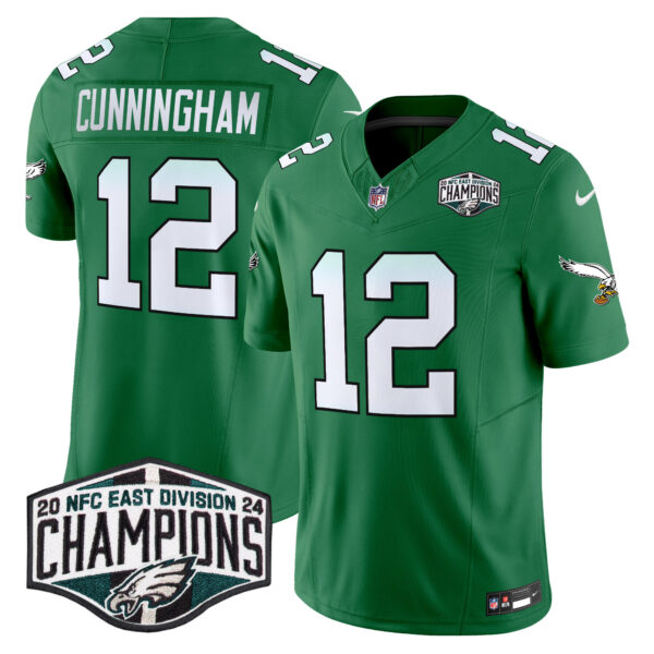 Men's Philadelphia Eagles Kelly Green 2024 NFC East Division Champions Vapor Limited Jersey V2 - All Stitched - Image 33
