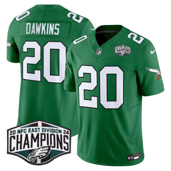 Men's Philadelphia Eagles Kelly Green 2024 NFC East Division Champions Vapor Limited Jersey V2 - All Stitched - Image 35