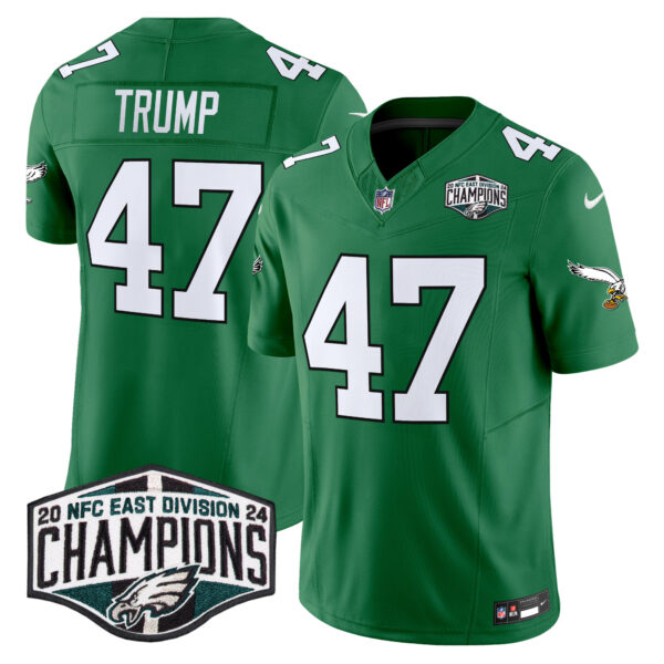 Men's Philadelphia Eagles Kelly Green 2024 NFC East Division Champions Vapor Limited Jersey V2 - All Stitched - Image 36