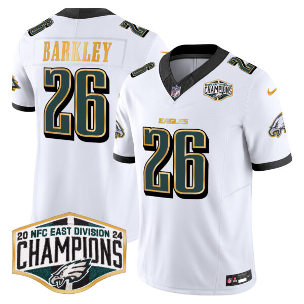 Men's Philadelphia Eagles 2024 NFC East Division Champions Gold Trim Vapor Limited Jersey - All Stitched - Image 10