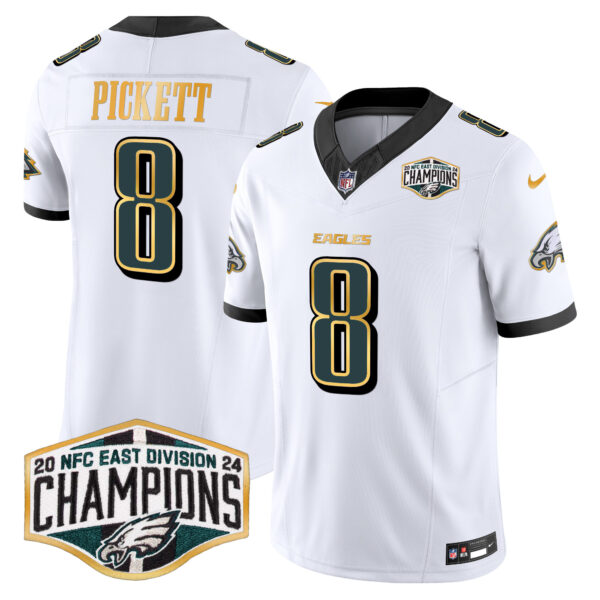 Men's Philadelphia Eagles 2024 NFC East Division Champions Gold Trim Vapor Limited Jersey - All Stitched - Image 11