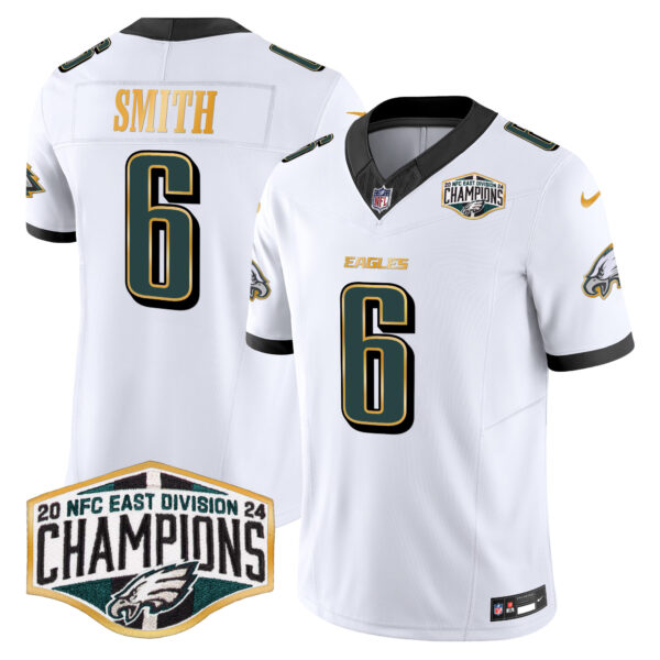 Men's Philadelphia Eagles 2024 NFC East Division Champions Gold Trim Vapor Limited Jersey - All Stitched - Image 14