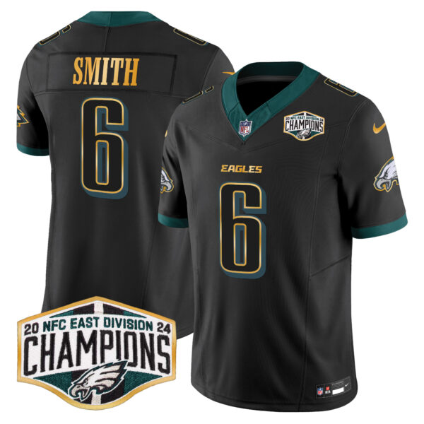 Men's Philadelphia Eagles 2024 NFC East Division Champions Gold Trim Vapor Limited Jersey - All Stitched - Image 23
