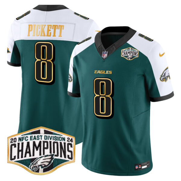 Men's Philadelphia Eagles 2024 NFC East Division Champions Gold Trim Vapor Limited Jersey - All Stitched - Image 29