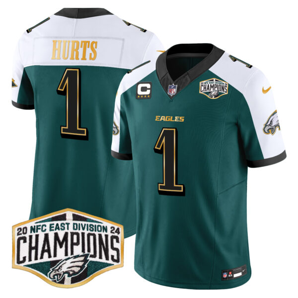 Men's Philadelphia Eagles 2024 NFC East Division Champions Gold Trim Vapor Limited Jersey - All Stitched - Image 30