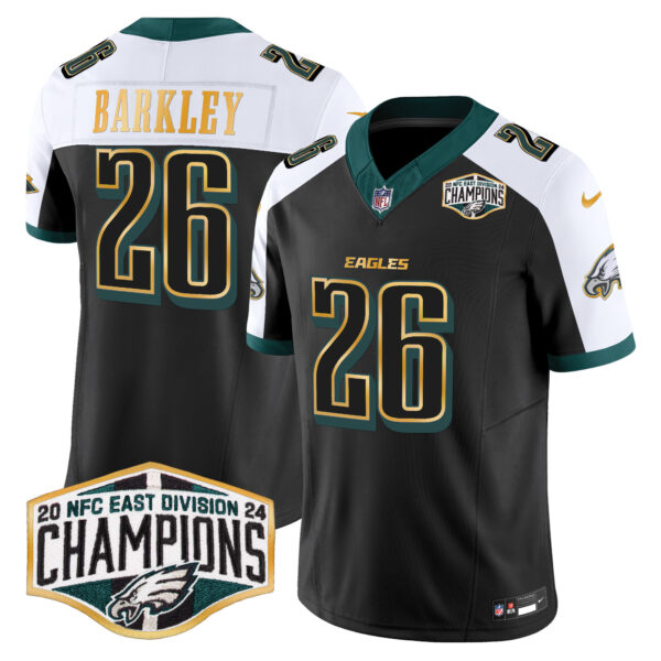 Men's Philadelphia Eagles 2024 NFC East Division Champions Gold Trim Vapor Limited Jersey - All Stitched - Image 37