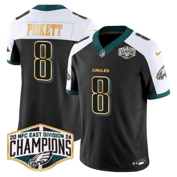 Men's Philadelphia Eagles 2024 NFC East Division Champions Gold Trim Vapor Limited Jersey - All Stitched - Image 38