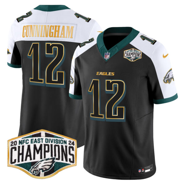 Men's Philadelphia Eagles 2024 NFC East Division Champions Gold Trim Vapor Limited Jersey - All Stitched - Image 42