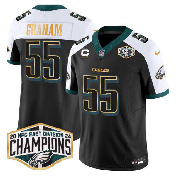 Men's Philadelphia Eagles 2024 NFC East Division Champions Gold Trim Vapor Limited Jersey - All Stitched - Image 43