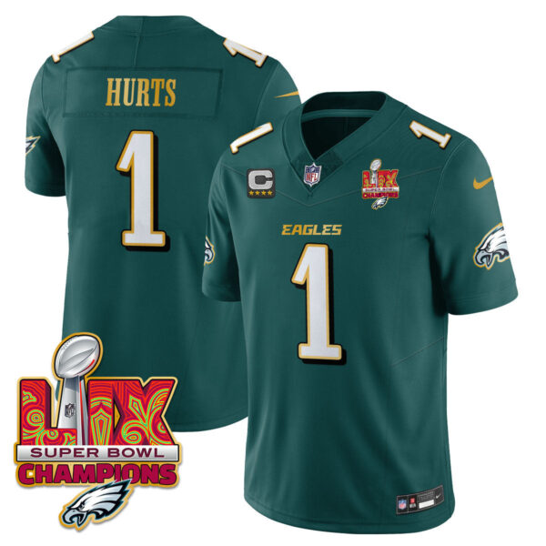 Men's Philadelphia Eagles Super Bowl LIX Champions Gold Trim Vapor Limited Jersey - All Stitched - Image 3