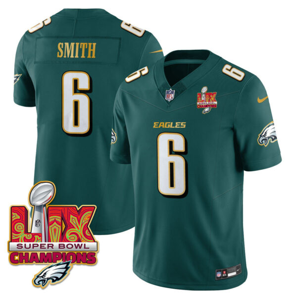 Men's Philadelphia Eagles Super Bowl LIX Champions Gold Trim Vapor Limited Jersey - All Stitched - Image 5