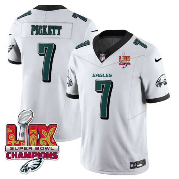 Men's Philadelphia Eagles Super Bowl LIX Champions Gold Trim Vapor Limited Jersey - All Stitched - Image 9