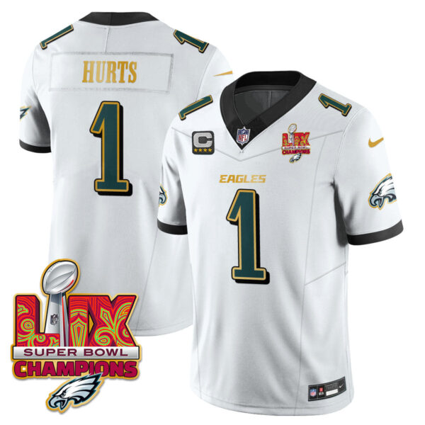 Men's Philadelphia Eagles Super Bowl LIX Champions Gold Trim Vapor Limited Jersey - All Stitched - Image 10