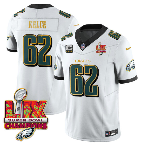 Men's Philadelphia Eagles Super Bowl LIX Champions Gold Trim Vapor Limited Jersey - All Stitched - Image 11