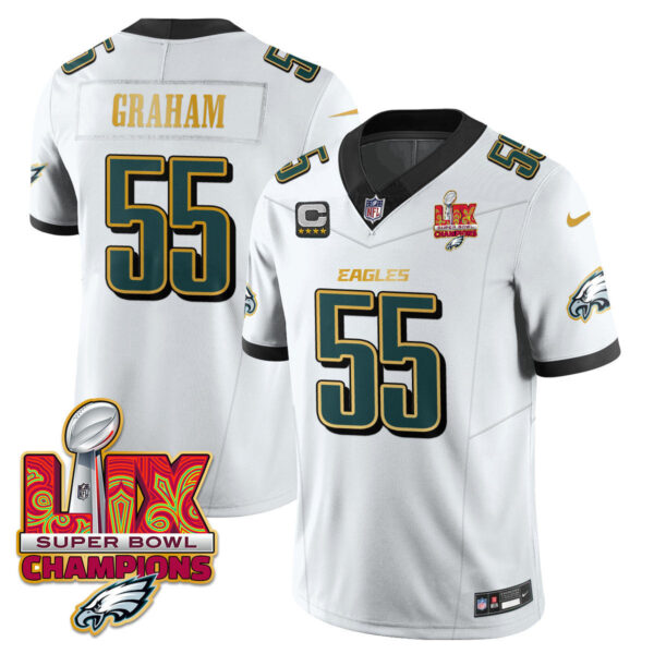 Men's Philadelphia Eagles Super Bowl LIX Champions Gold Trim Vapor Limited Jersey - All Stitched - Image 14