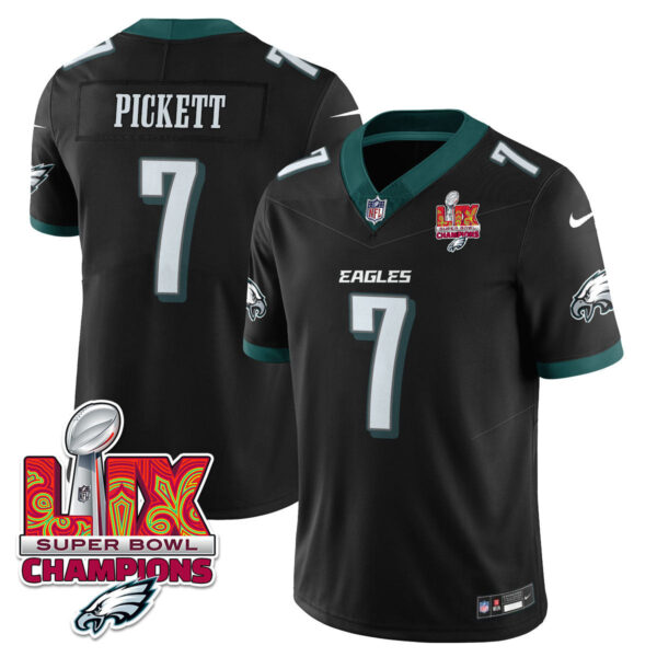 Men's Philadelphia Eagles Super Bowl LIX Champions Gold Trim Vapor Limited Jersey - All Stitched - Image 16