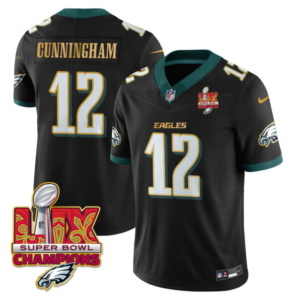 Men's Philadelphia Eagles Super Bowl LIX Champions Gold Trim Vapor Limited Jersey - All Stitched - Image 20