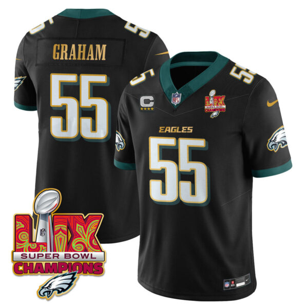 Men's Philadelphia Eagles Super Bowl LIX Champions Gold Trim Vapor Limited Jersey - All Stitched - Image 21